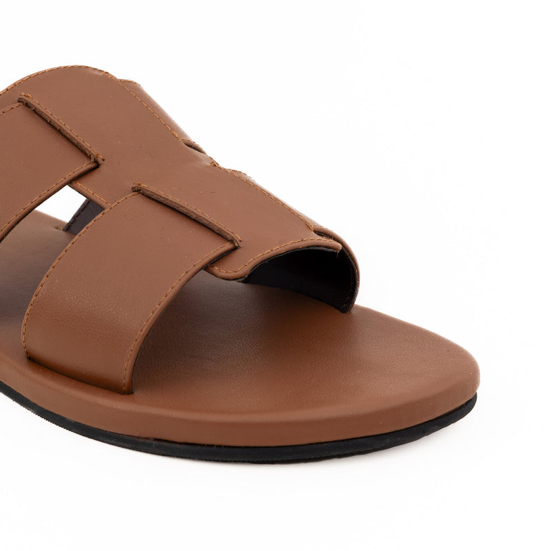 Dune Cloak Vegan Leather Brown Men Slides