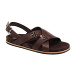 Fox Luxe Crossover Vegan Leather Brown Men Sandals