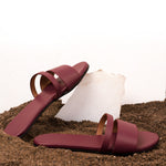 Tev Cloak Vegan Leather Maroon Women Slides