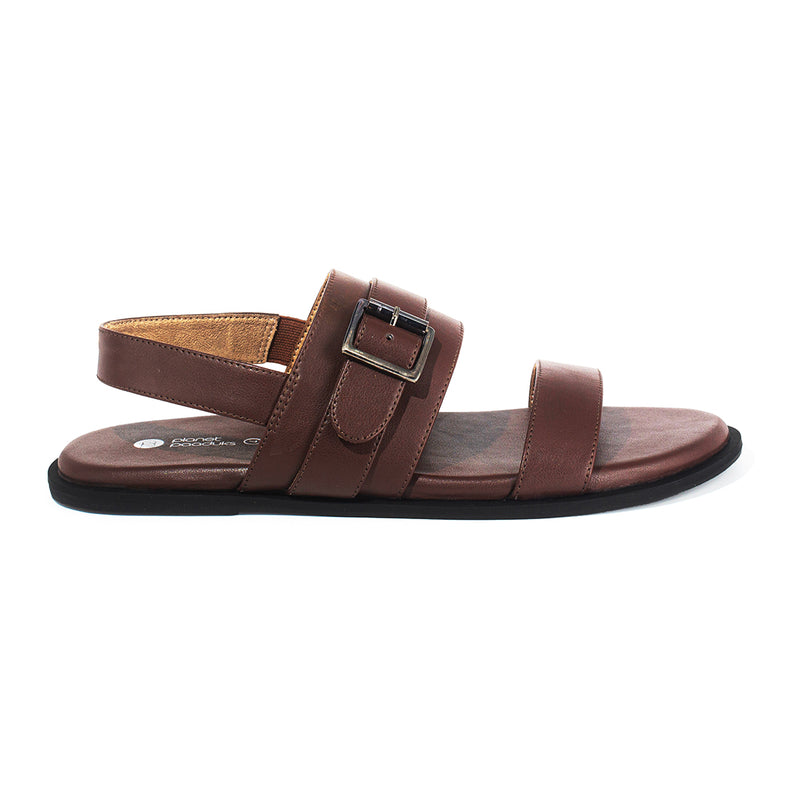 Leo Crossover Vegan Leather Brown Men Sandals