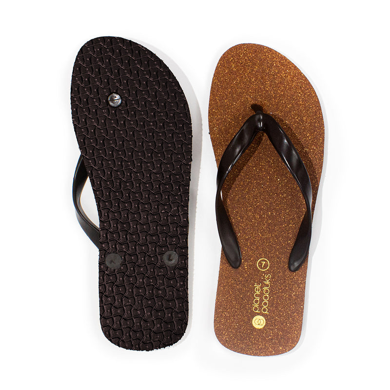 Exis Thong-Strap Cork Brown Flip-Flops For Men