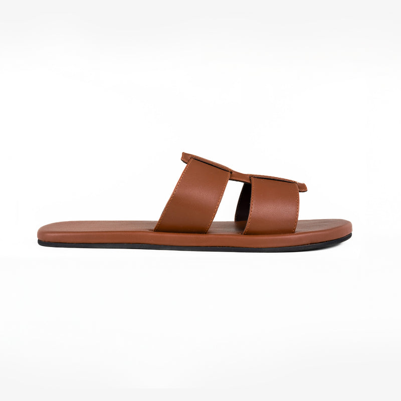 Dune Cloak Vegan Leather Brown Men Slides