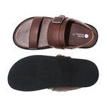 Leo Crossover Vegan Leather Brown Men Sandals