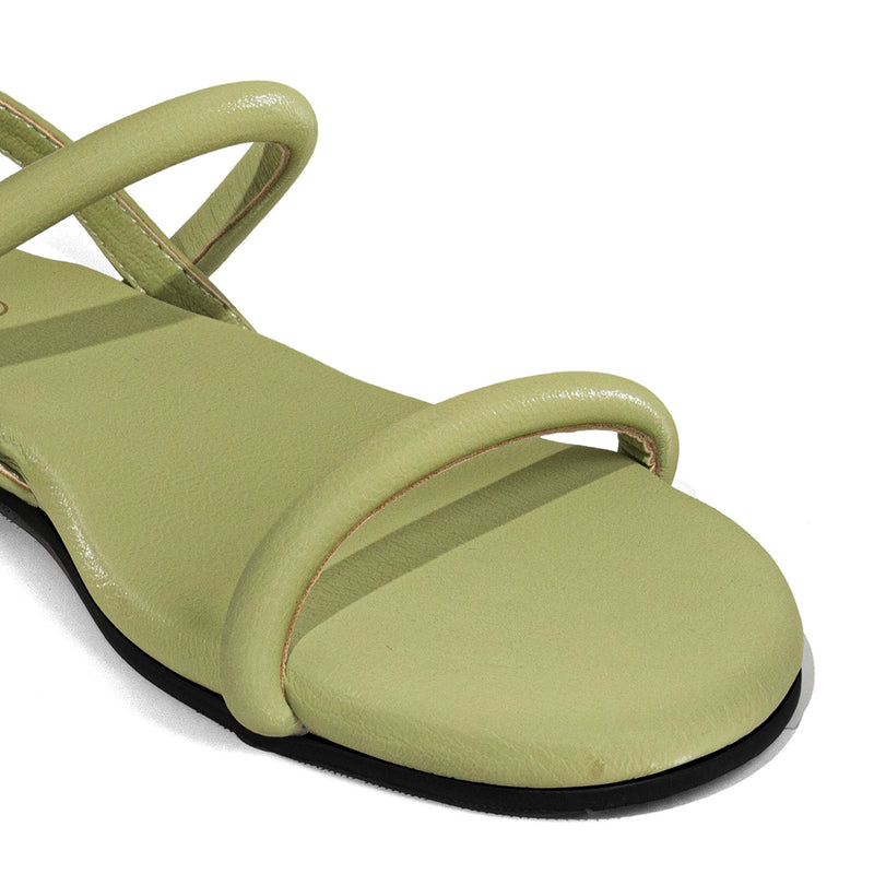 Lily Dual-Strap Vegan Leather Green Women Sandals