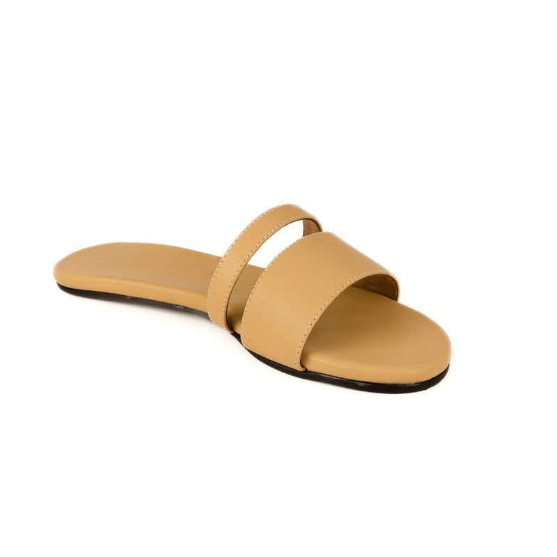 Tev Cloak Vegan Leather Yellow Women Slides