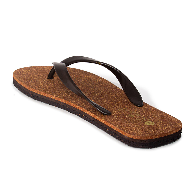 Exis Thong-Strap Cork Brown Flip-Flops For Men