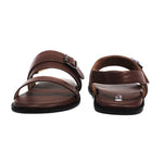 Leo Crossover Vegan Leather Brown Men Sandals