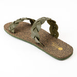 Lumi Dual-Strap Cork Green Women Slides