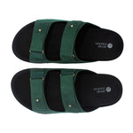 Zen Luxe Dual-Strap Vegan Suede Green Men Slides