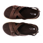 Fox Luxe Crossover Vegan Leather Brown Men Sandals