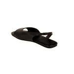 Seashell Slingback Vegan Leather Black Women Sandals