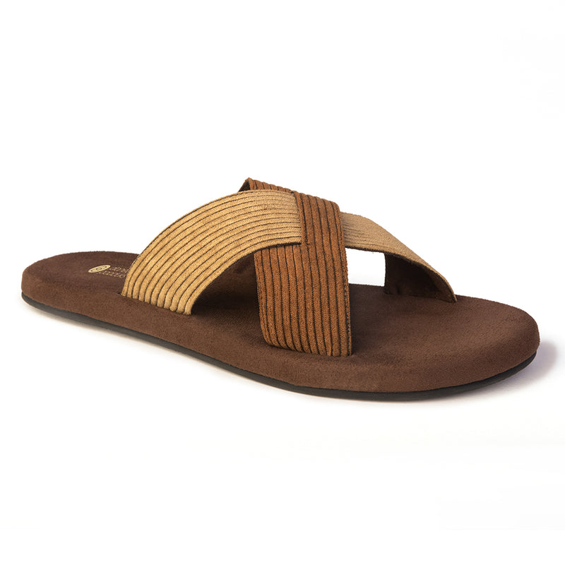 Ben Luxe - Crossover Corduroy Brown Men Slides