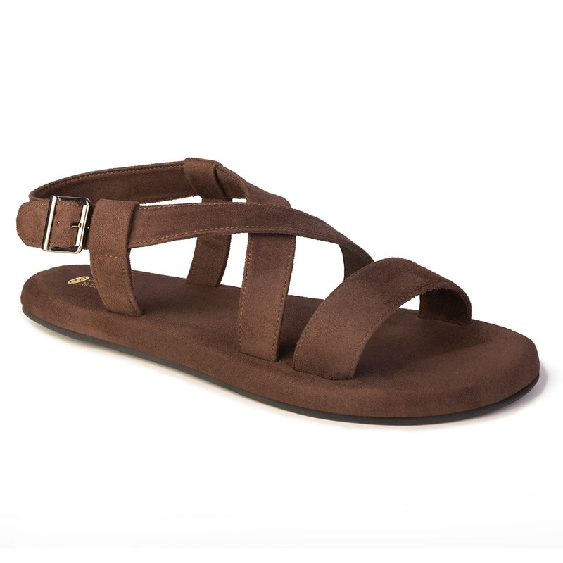 Calor Luxe - Crossover Vegan Suede Brown Men Sandals