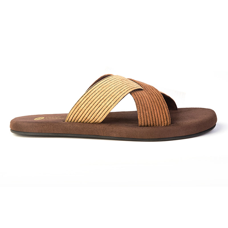 Ben Luxe - Crossover Corduroy Brown Slides Thrift Edit