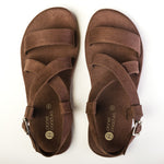 Calor Luxe - Crossover Vegan Suede Brown Men Sandals