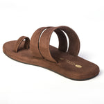 Uri Luxe - Toe-Ring Vegan Suede Brown Men Slides