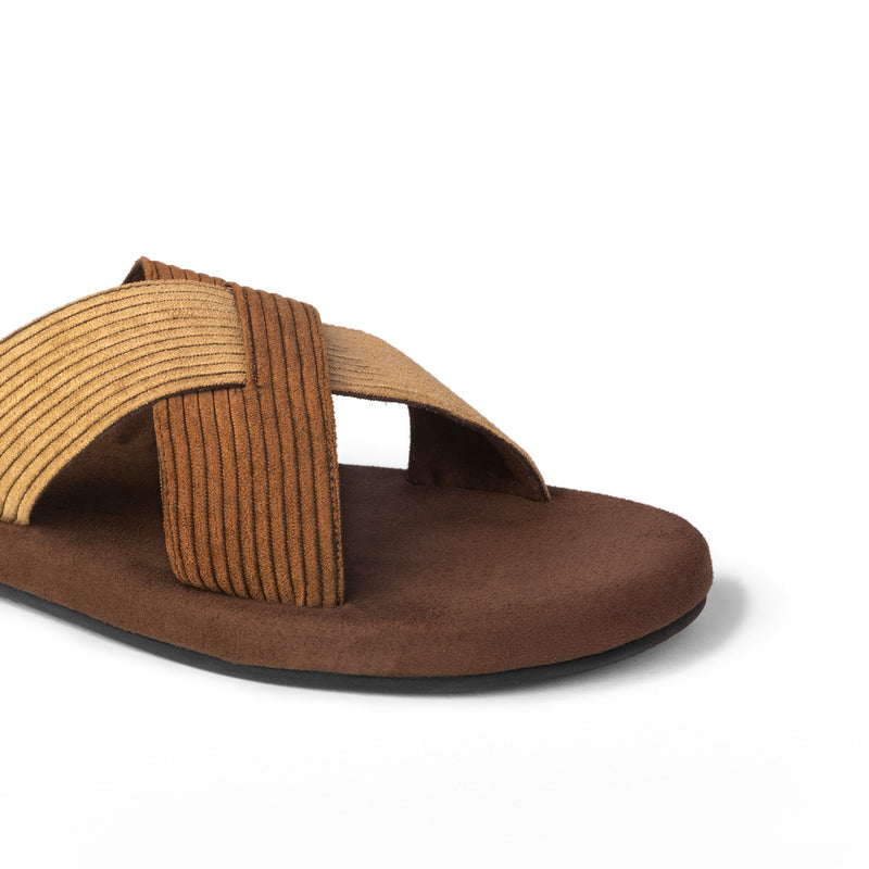 Ben Luxe - Crossover Corduroy Brown Men Slides