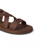 Calor Luxe - Crossover Vegan Suede Brown Men Sandals