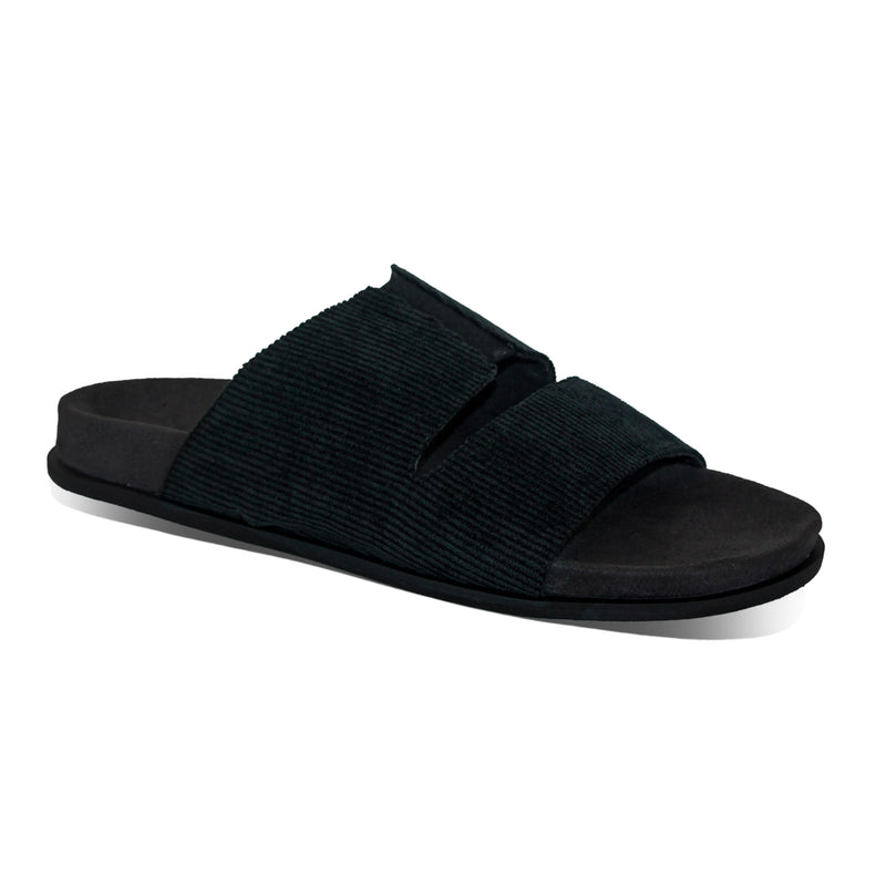 Finn Luxe Cloak Corduroy Black Men Slides