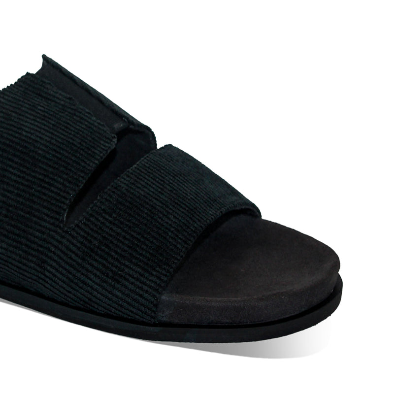 Finn Luxe Cloak Corduroy Black Men Slides