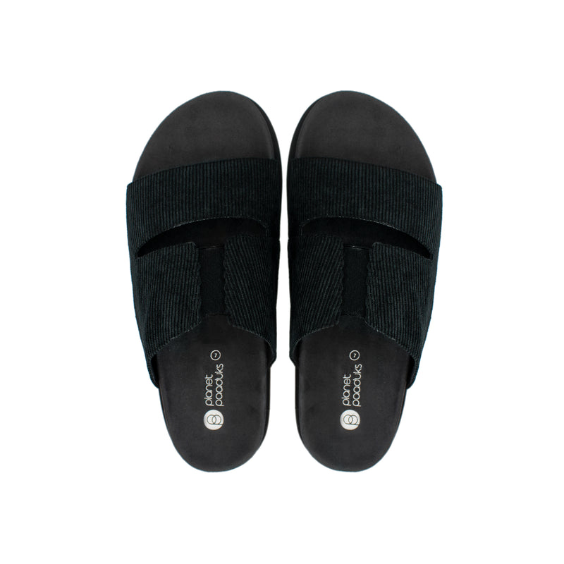 Finn Luxe Cloak Corduroy Black Men Slides