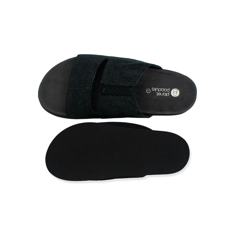 Finn Luxe Cloak Corduroy Black Men Slides