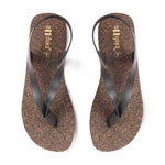 Omi Thong-Strap Cork Black Sandals Women