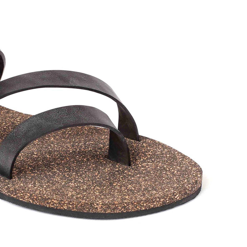 Zee Slingback Cork Black Sandals Women