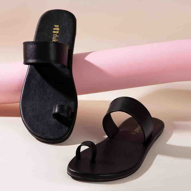 Vaana Toe-Ring Vegan Leather Slides Men