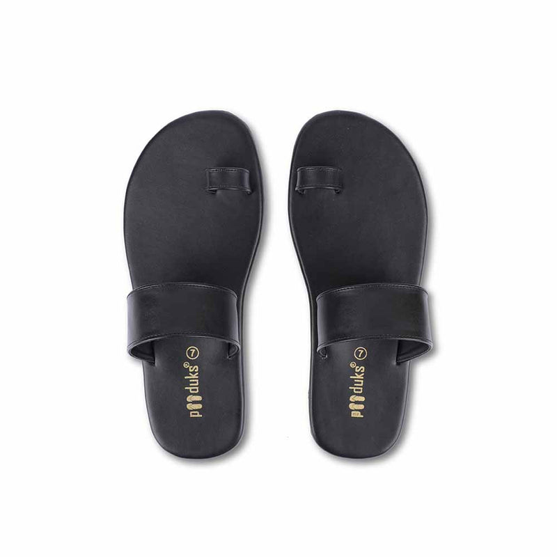 Vaana Toe-Ring Vegan Leather Slides Men