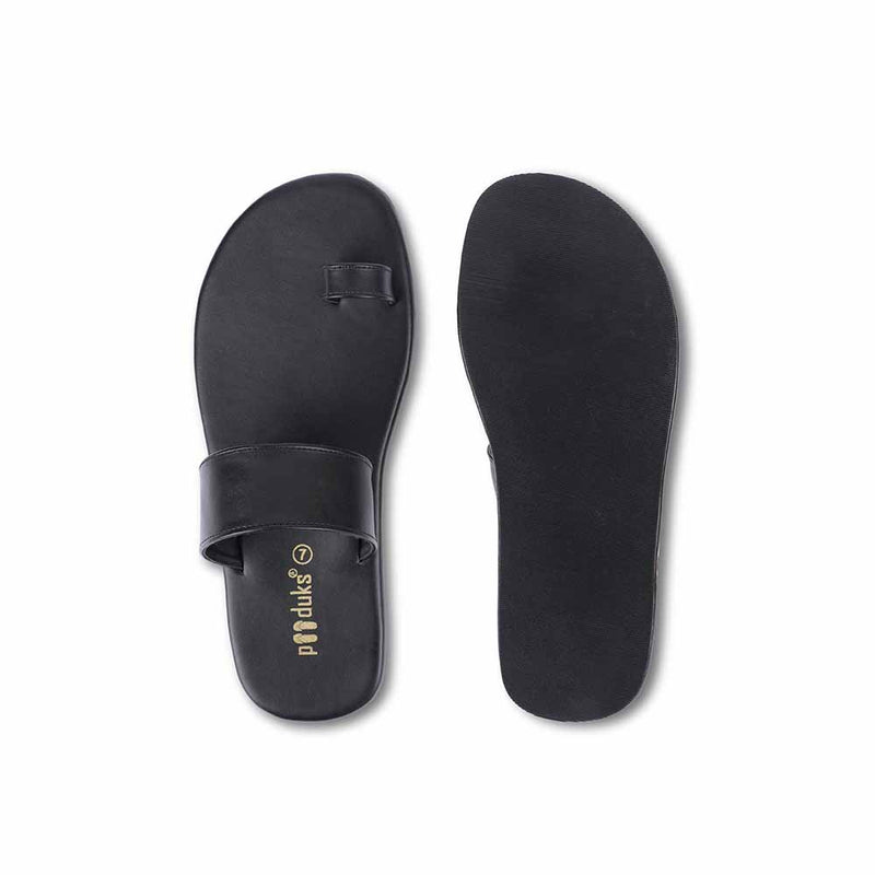 Vaana Toe-Ring Vegan Leather Slides Men