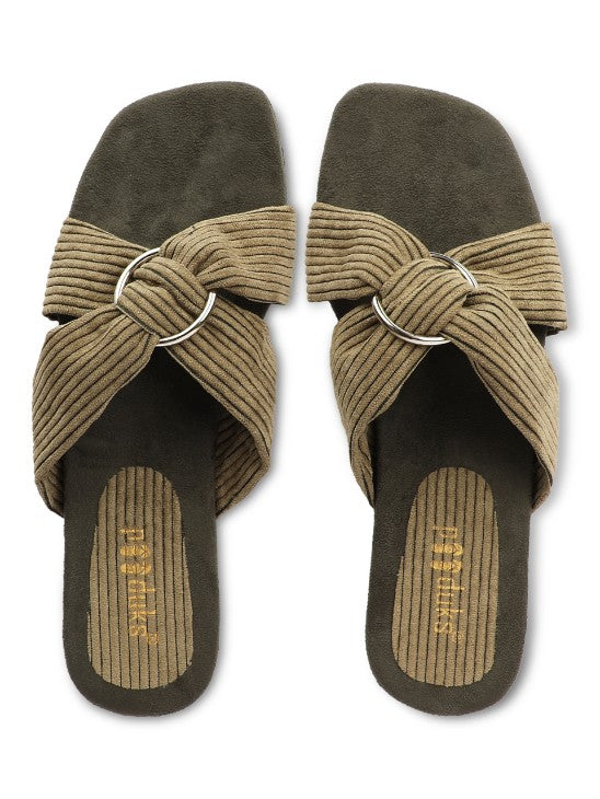 Zima Crossover Corduroy Slides Women