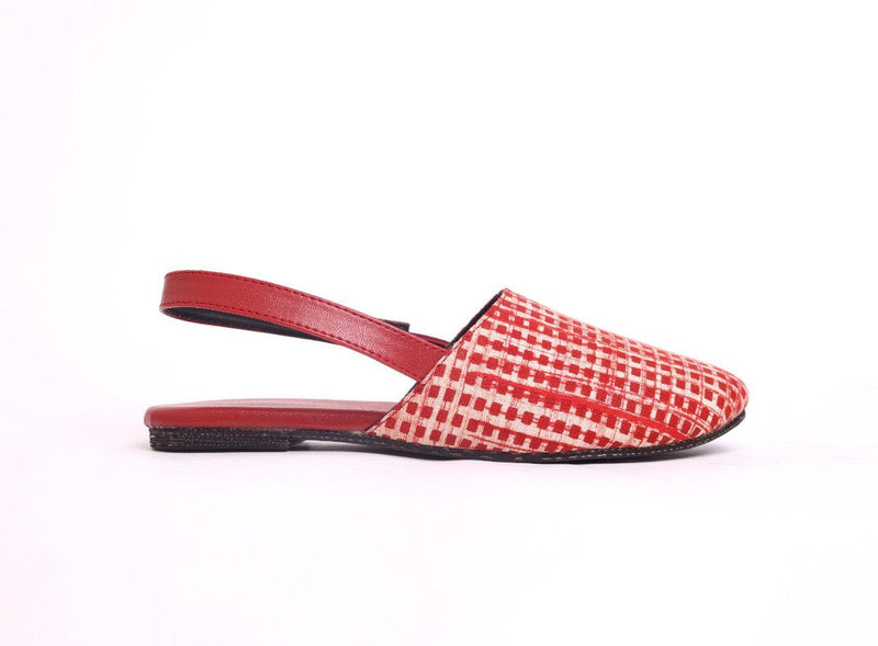 Kaito Red Strip Printed Comfortable Sandals for Women - Paaduks