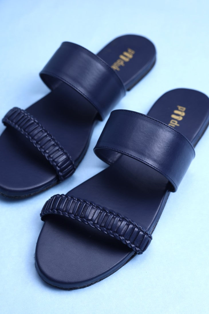 Noi Dual-Strap Vegan Leather Slides Women